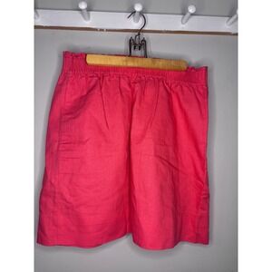 J.Crew Pink Coral Linen Blend Smocked Waist Mini Skirt Size 6 NEW
